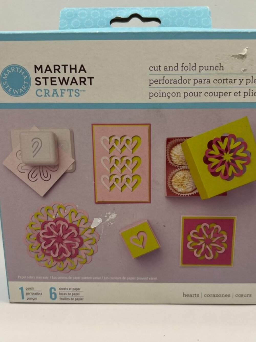 NEW Martha Stewart Crafts Punch Hearts Cut and Fold Punch 42-95005 NEVER OPENED